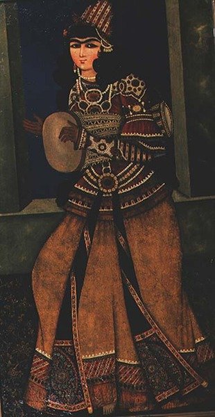 Dancer with a drum by Iranian School